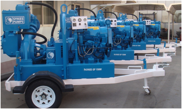Khansaheb Sykes pumps respond back to emergency requirement for Road Towable Dewatering Pumps