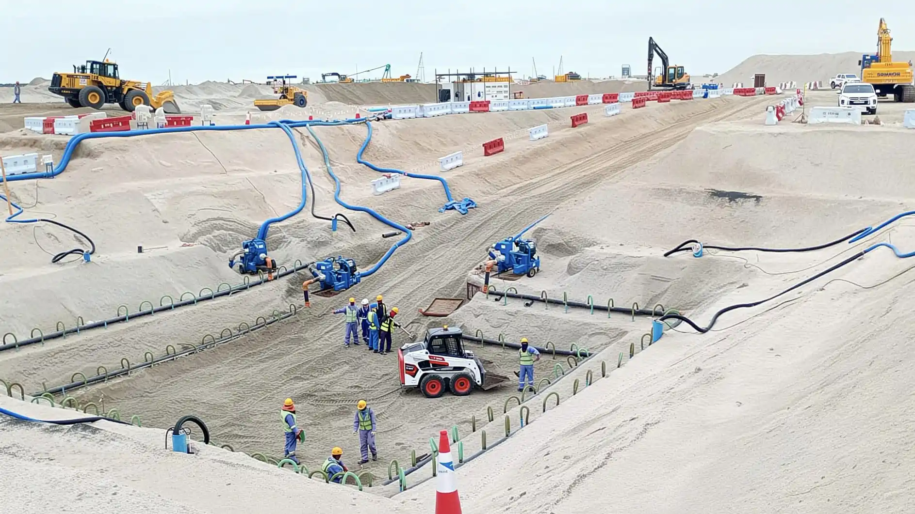 Wellpoint system and GP150M pumps controlling groundwater within an open excavation