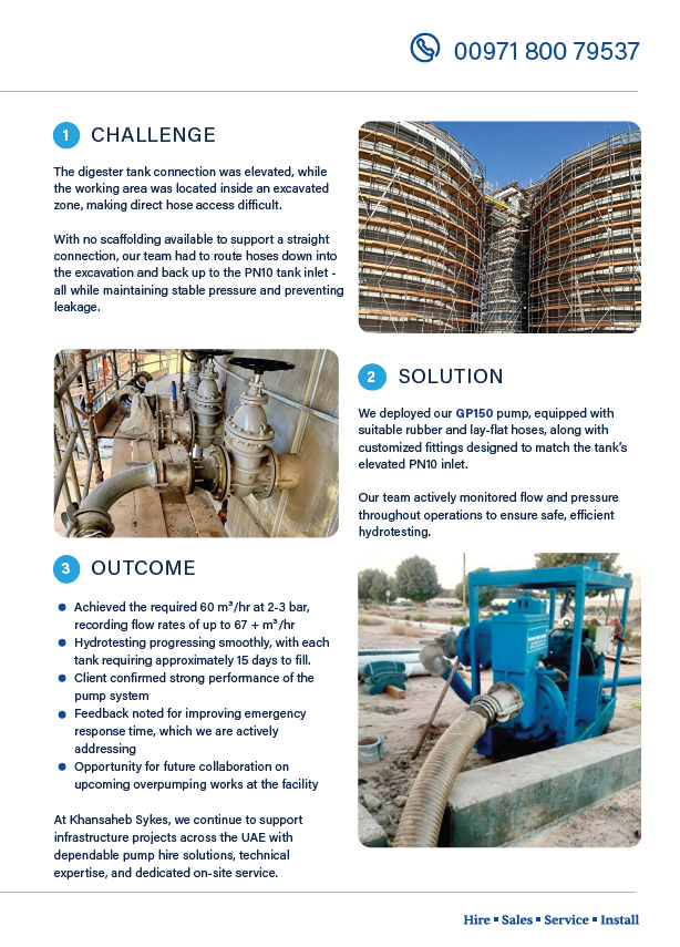 Third Page - Digester Tank Hydrotesting at Sewage Treatment Plant, Dubai