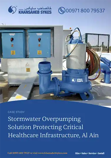 first page case study Stormwater Overpumping Solution Protecting Critical Healthcare Infrastructure, Al Ain