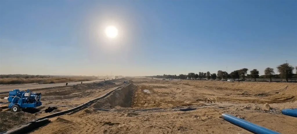 UAE Summer Khansaheb Sykes maintained pipeline dewatering operations on a UAE site through summer conditions